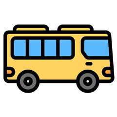 Vector illustration of school bus. Bus icon. Transportation vector illustrations.