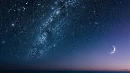 Serene Indigo Sky with Twinkling Constellations