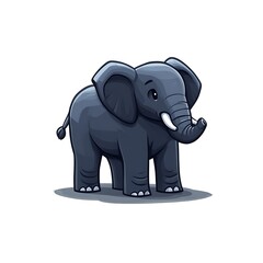 Obraz premium Cute cartoon elephant illustration on white background