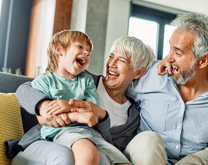 grandchild family child grandparent grandfather happy together grandmother girl senior boy man...
