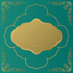 Gold frame, decorative border, greeting card