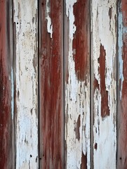 Obraz premium Rustic Wood Planks with Peeling Paint - Vintage Grunge Texture Background for Interior Design
