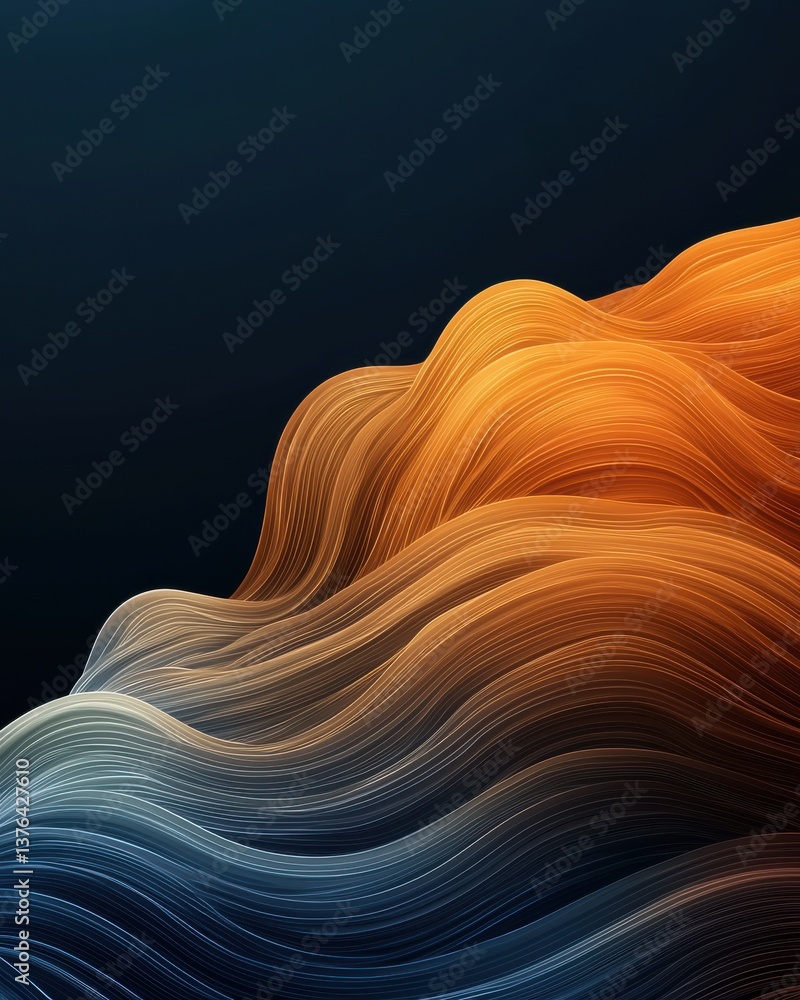 Poster abstract flowing lines background: modern art design with gradient color waves