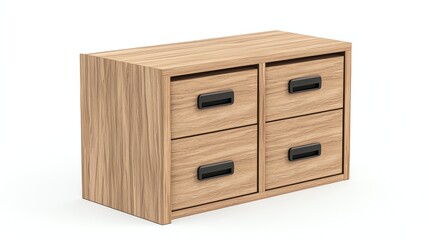 Stylish wooden storage cabinet with four drawers, perfect for organizing any room or office space.