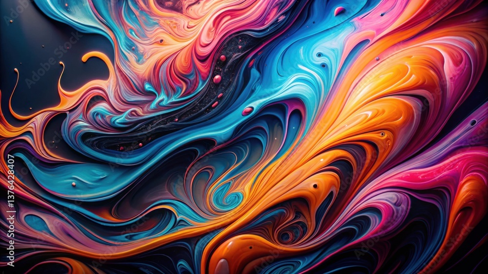 Aufkleber abstract swirling vibrant hues a symphony of color and motion in fluid dynamics