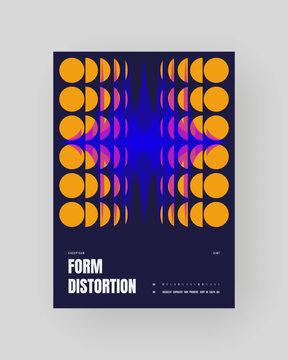 Modern placard Refraction and Distortion Glass Effect form composition