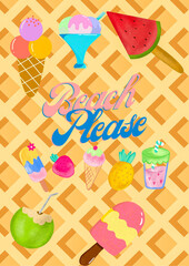 Vectors beach please poster 