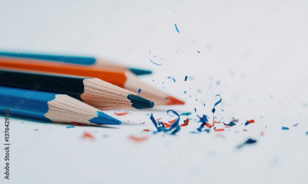 Poster a set of colorful sharpened pencils create a vibrant and inspiring display of color and creativity.