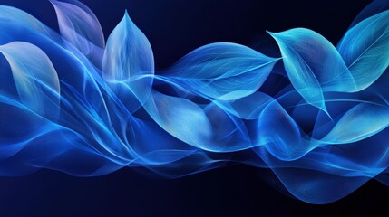 Artistic expression in a soft environment with blue leaf abstraction