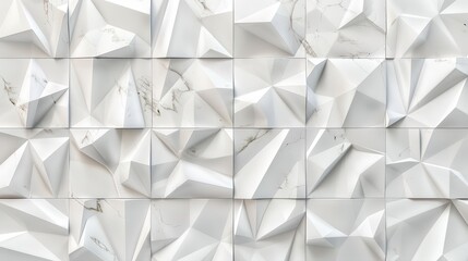 An abstract white ceramic mosaic tile wall texture, ideal for kitchen, bathroom, or living room settings. This image is perfect for interior design concepts, modern home renovations, and tile product 