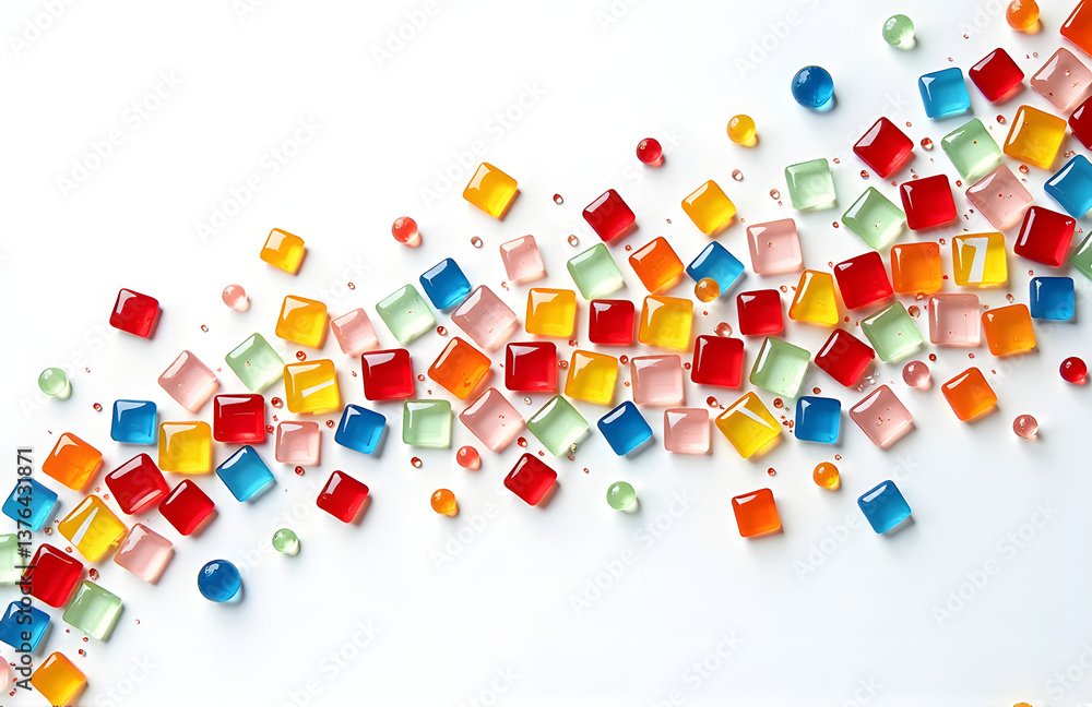 Poster Small Pieces Of Colored Glass Fit Together In A Decorative Pattern To Create A Visually Appealing Colorful Mosaic Tile De