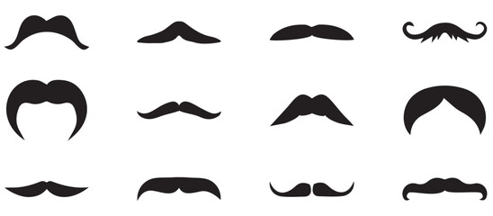set of mustaches. Set of mustache icon vector. Different mustache collection. mustache pack collection