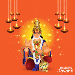 Indian hindu festival happy hanuman jayanti celebration background
