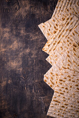 Traditional Jewish bread matzo for Passover
