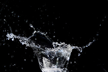 Dynamic Splash of Water Against Black Background Capturing Motion and Energy in High-Speed Photography