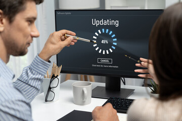 Software update on computer for brisk version of device software upgrade