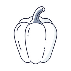 Bell pepper vegetable in line illustration