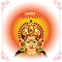 Creative design concept of happy navratri with kalash