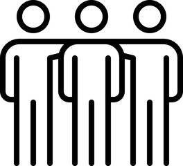 People Team Business Work Group Line Icon, 