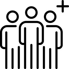 People Team Business Work Group Line Icon, plus sign