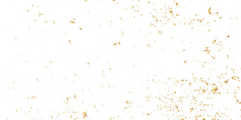 Abstract doted and confetti golden glitter and dust particles splatter on transparent background. Dust golden grunge background. Vector illustration.