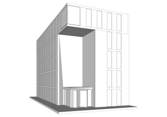 3d rendering of a modern building