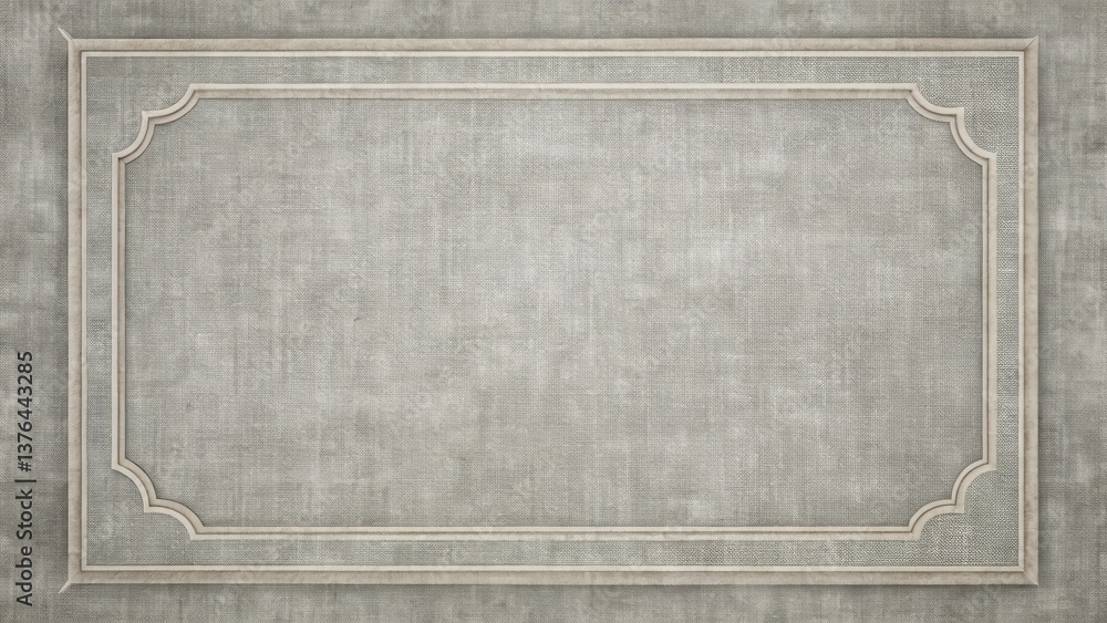 Poster elegant grey textured canvas with ornate frame ideal for design projects and creative applications