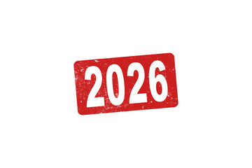 Red Rubber stamping that says '2026'