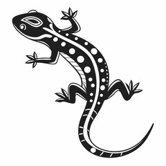 Naklejka premium salamander black silhouette icon vector