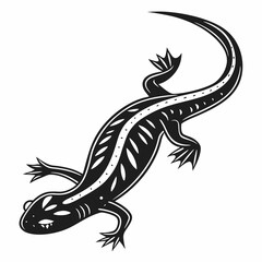 Naklejka premium salamander black silhouette icon vector