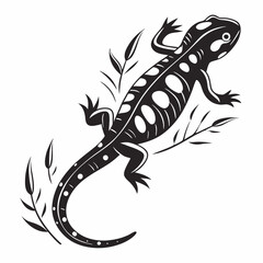 salamander black silhouette icon vector