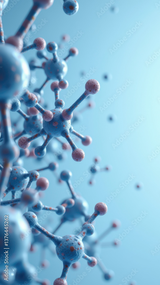 Poster a close-up image of a molecule of glp-1 under a microscope, highlighting its structure.