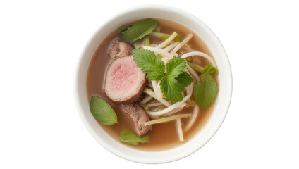 Delicious Beef Noodle Soup with Herbs