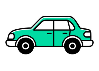 Fototapeta premium Modern green sedan vector illustration representing urban transport and personal vehicle concept