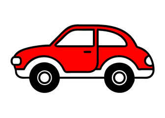 Minimal red compact car vector illustration for transportation and vehicle concept design

