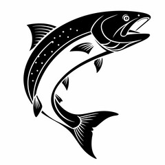 salmon black silhouette icon vector