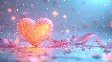 A clean pastel background showing glowing hearts, minimal abstract stars and floating ribbons symbolizing sibling bonds