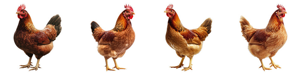 Fototapeta premium Henny penny's tale isolated on transparent background. PNG, Set of