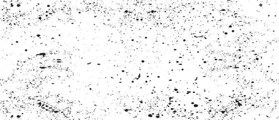 Snow, stars, twinkling lights, rain drops on black background. Abstract vector noise. Small particles of debris and dust. Distressed uneven grunge texture overlay.
