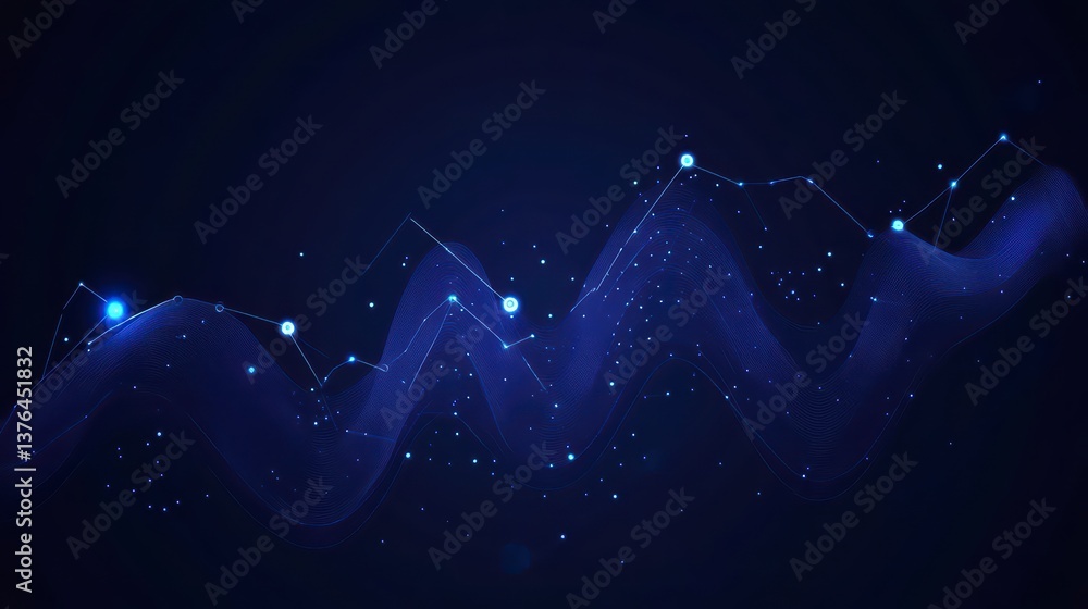 Poster data wave: a mesmerizing wave of data streams in a modern style, symbolizing innovation, information