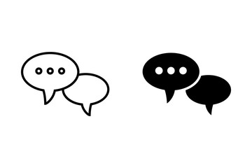 Set of speech bubble vector icons. Chat or message symbol. Think or speak icons.