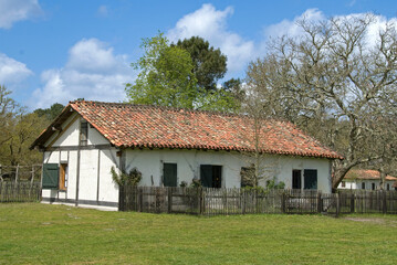 Maisons Landaises, Eco musée de Marquéze, Parc naturel des Landes de Gascogne, 40, Landes, France