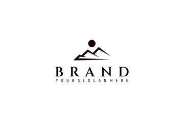 mountain logo with simple flat design