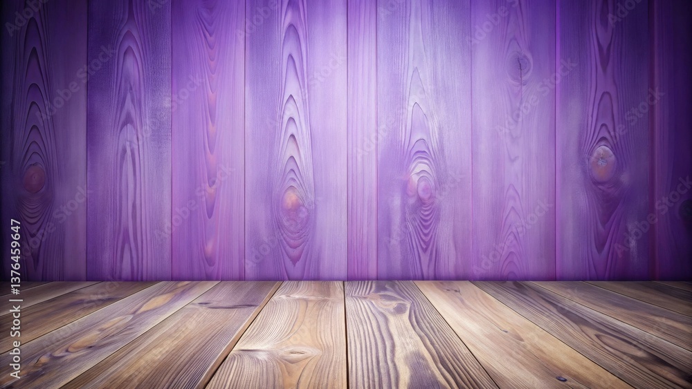 Poster a serene lavender plank wall backdrop with a rustic wooden floor for display