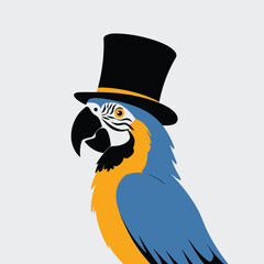Parrot vector, parrot logo, cute parrot vector, parrot wear hat