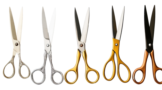 Creative crafting scissors set for artistic projects home workspace product showcase bright environment close-up view
