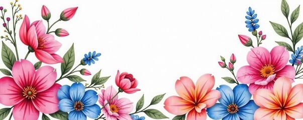 Vibrant watercolor floral bouquet, intricate details, background, illustration