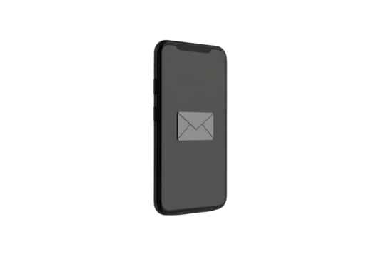 Mobile phone displaying a message notification on a sleek black background - Powered by Adobe