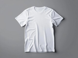blank white t shirt use by model on gray background