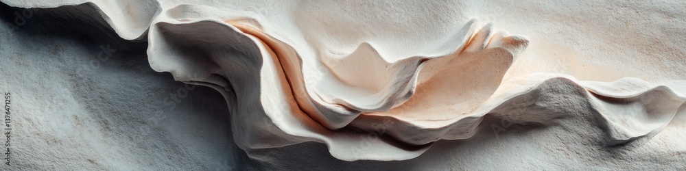 Poster minimalist organic texture study fluid sculptural forms in neutral palette - contemporary material d
